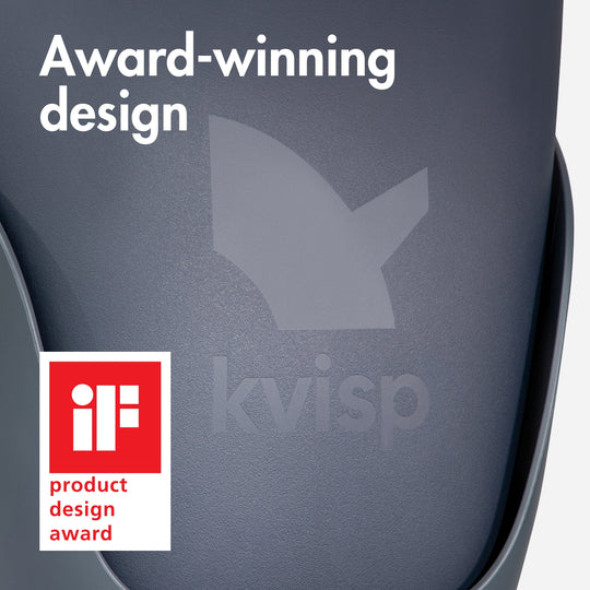 Zoomed in Kvisp dog bike carrier from the back showing off the nice texture and debossed Kvisp logo on the Midnight Gray seat #color_midnight-gray